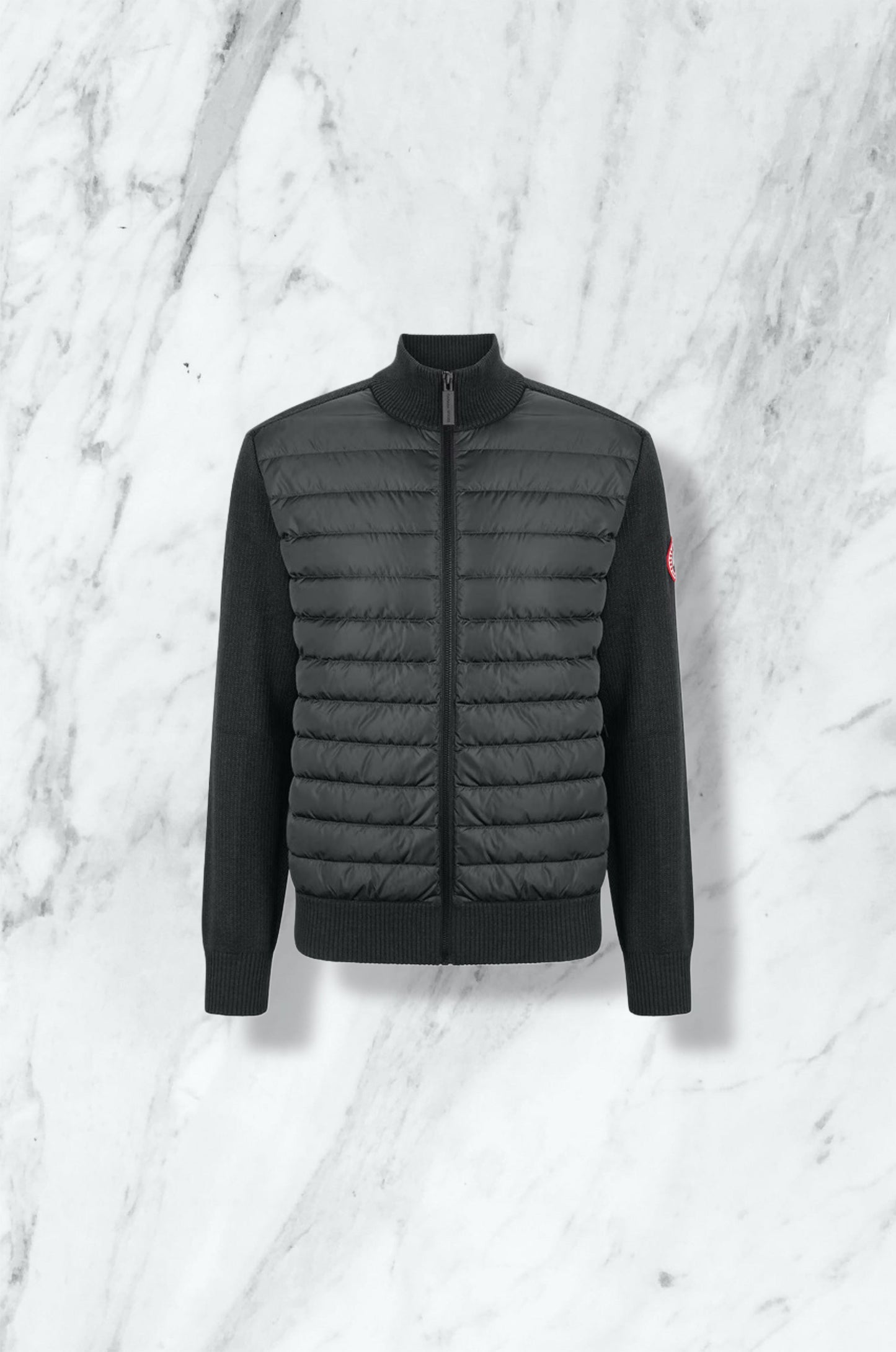 CANADA GOOSE - Cardigan noir en maille et duvet