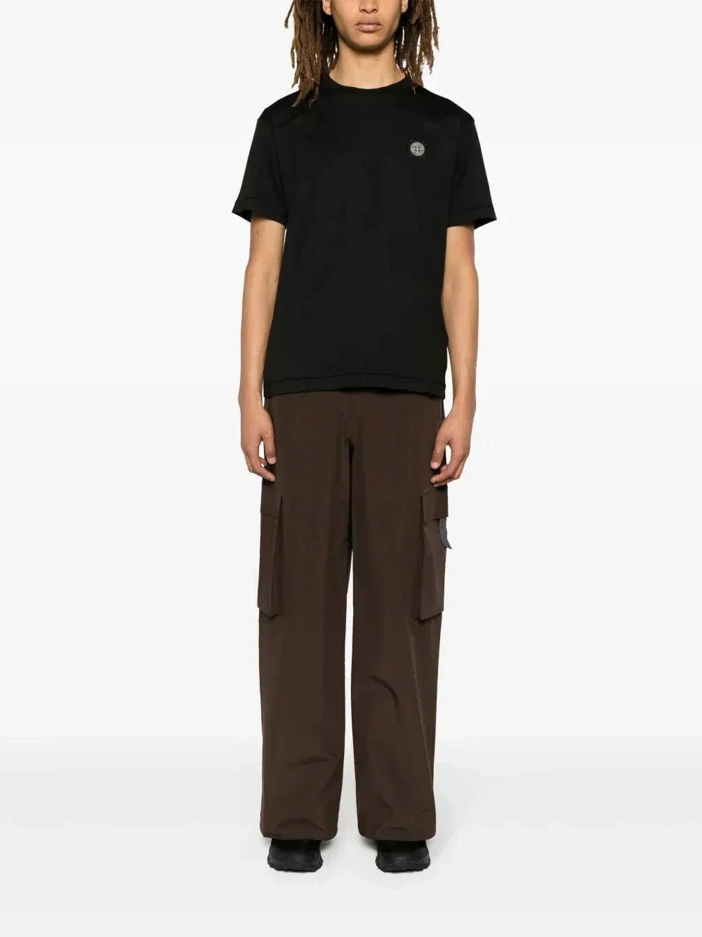 Stone Compass-patch cotton T-shirt