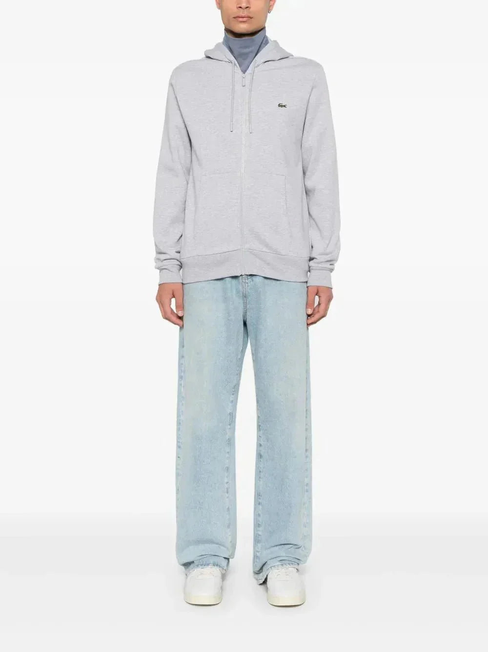 appliqué-logo zip-up hoodie