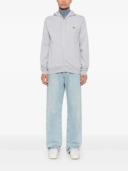 appliqué-logo zip-up hoodie