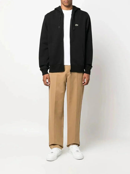 appliqué-logo zip-up hoodie