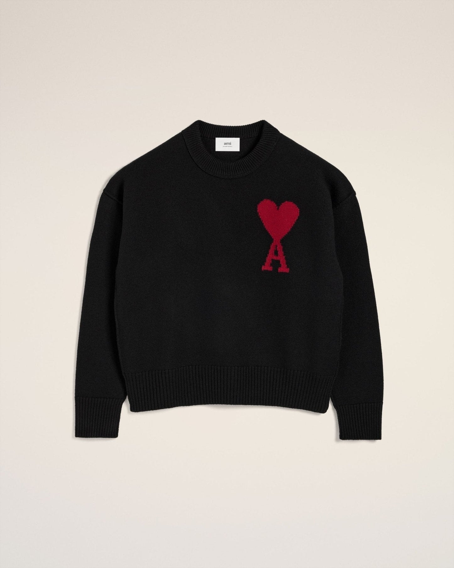 BLACK WOOL AMI SWEATER