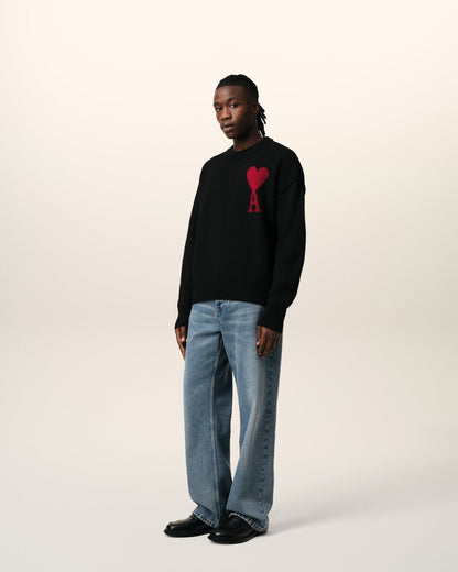 BLACK WOOL AMI SWEATER
