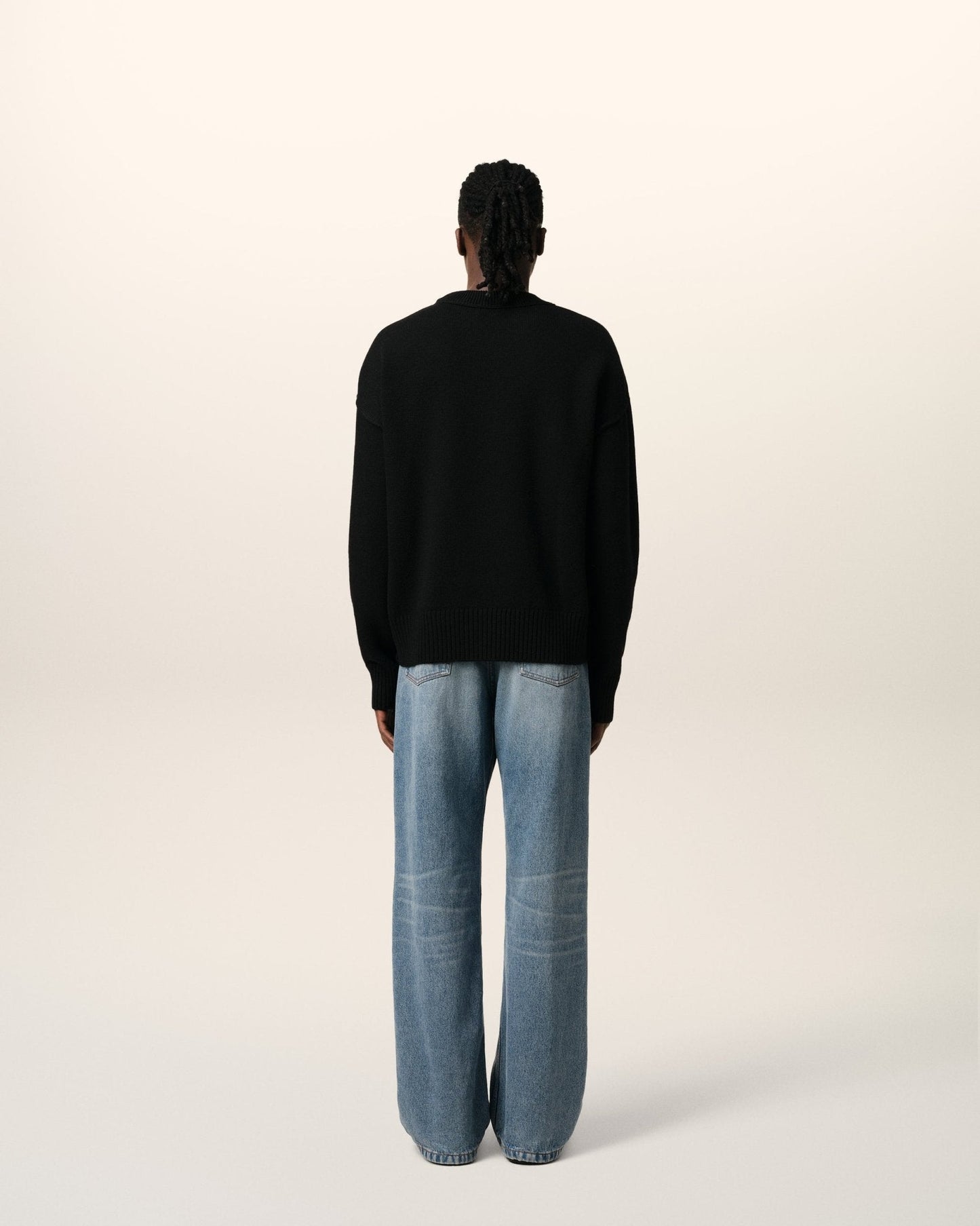 BLACK WOOL AMI SWEATER