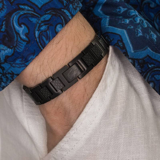 Bracelet Metropole en Acier Noir (Couple Set 2 Bracelets)