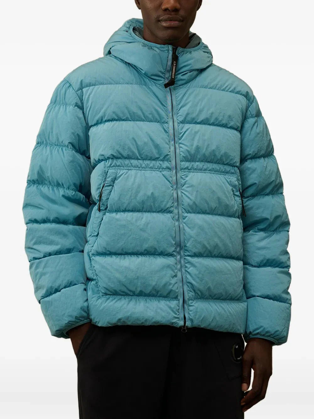 C.P. goggle-hood down jacket