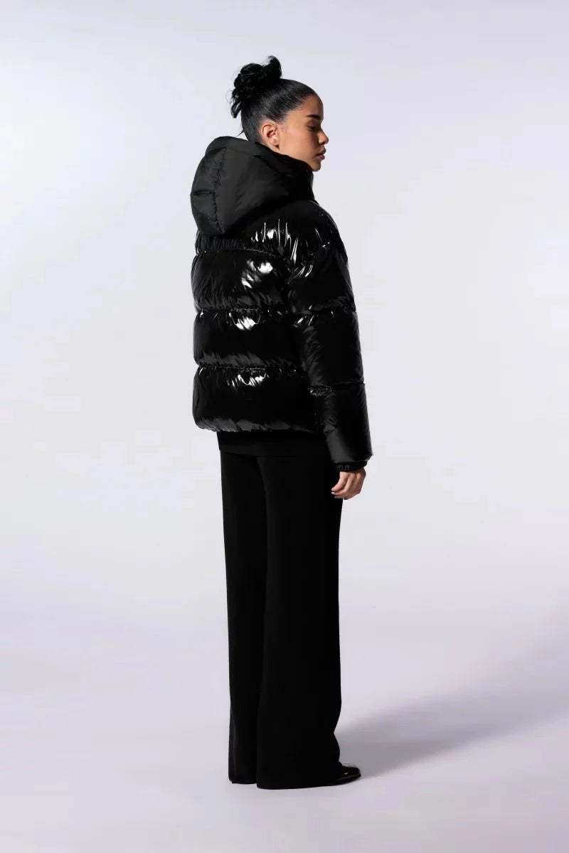 Gertrude Doudoune courte brillante Lili Bright - Noir