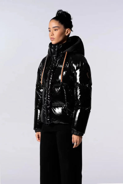 Gertrude Doudoune courte brillante Lili Bright - Noir