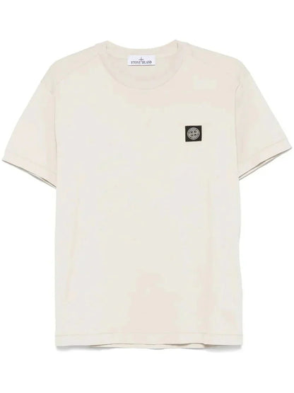 Stone Compass-patch cotton T-shirt