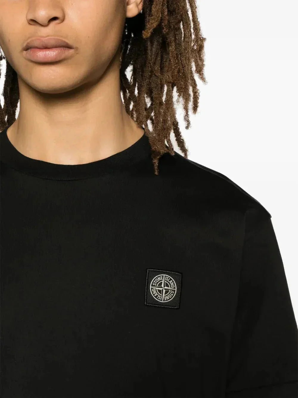 Stone Compass-patch cotton T-shirt