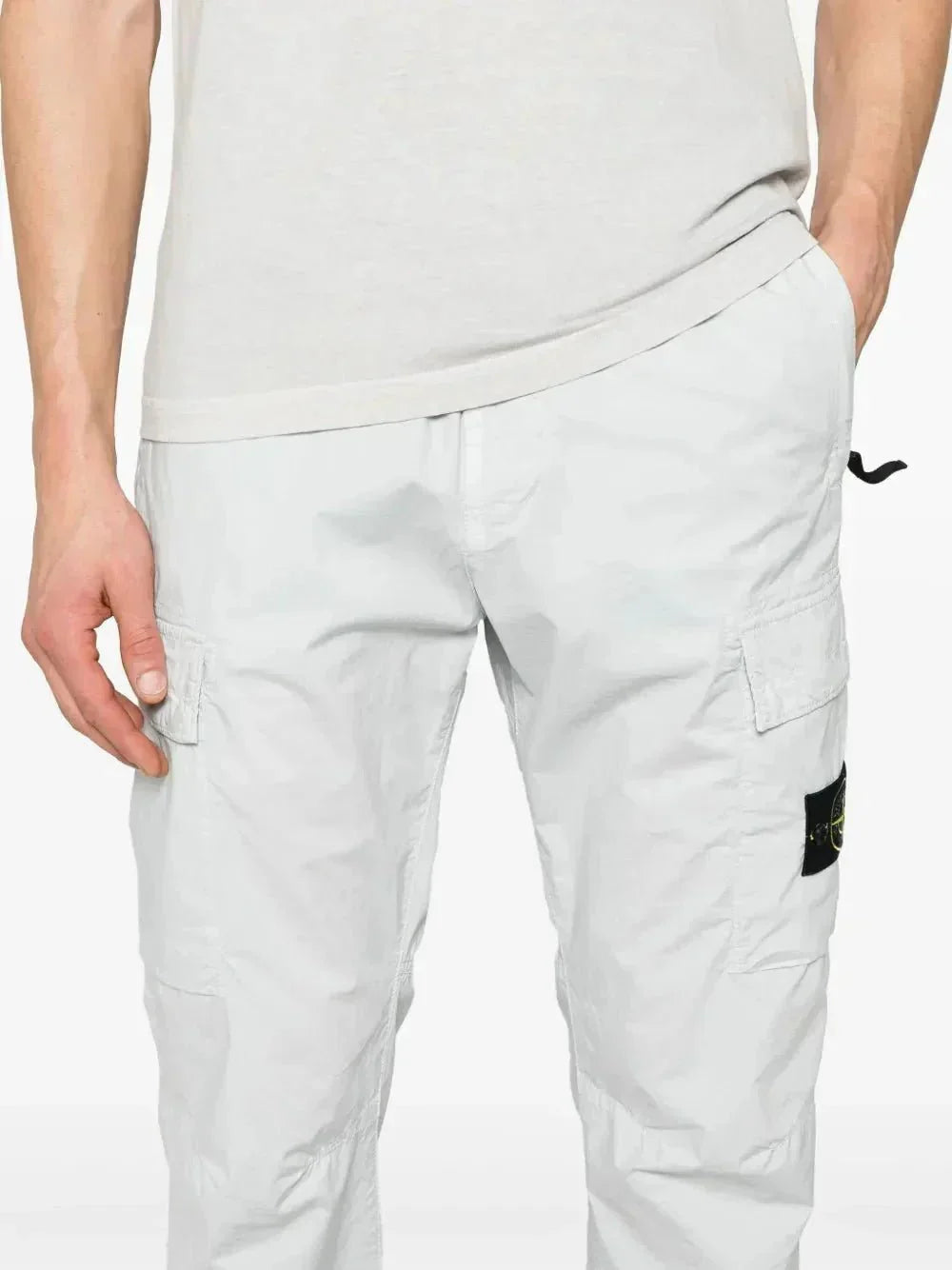Stone tapered-leg cargo pants