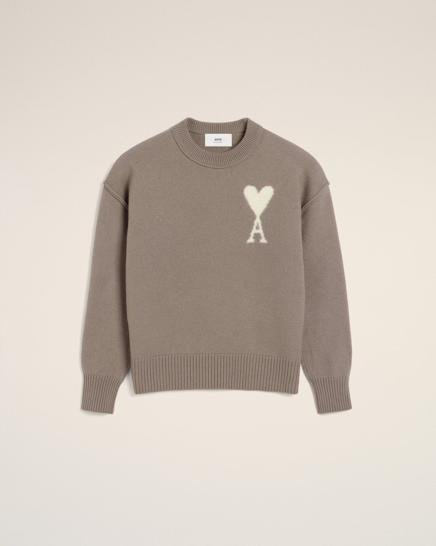 TAUPE WOOL AMI SWEATER