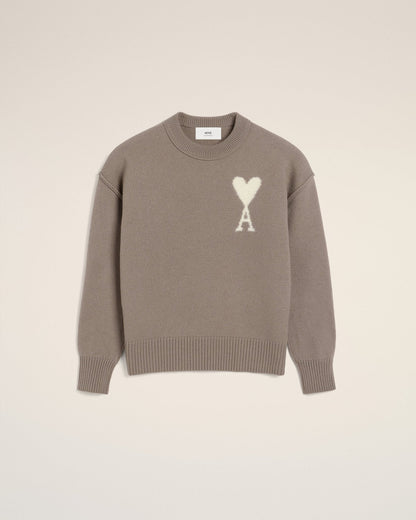 TAUPE WOOL AMI SWEATER